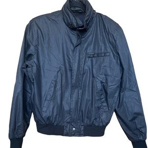 Vintage Members Only black bomber full zip jacket